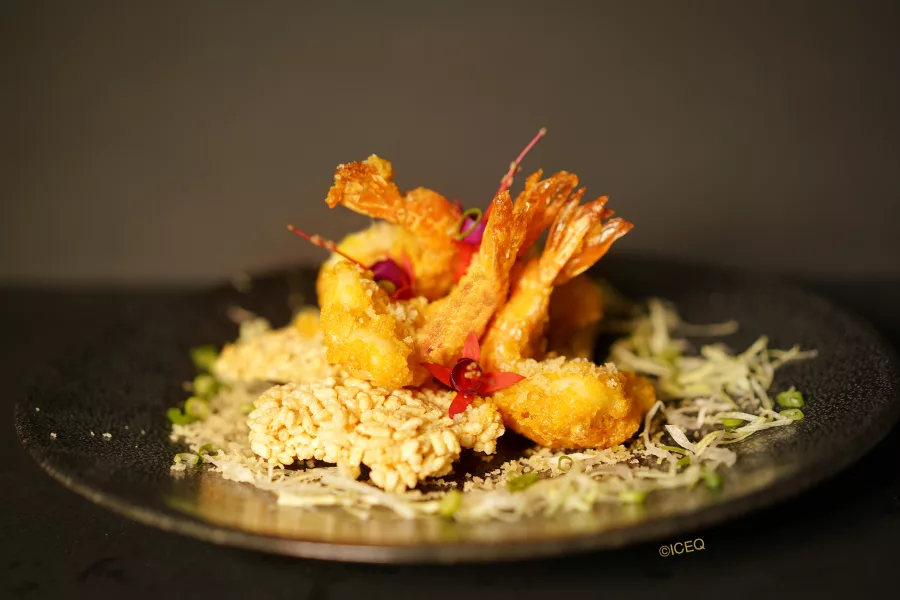 Gambas aux oeufs sales